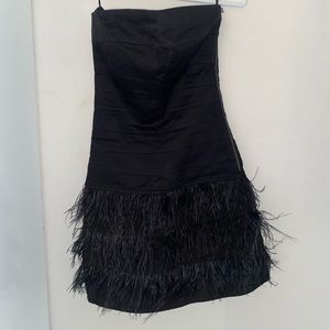 Black tube feather dress